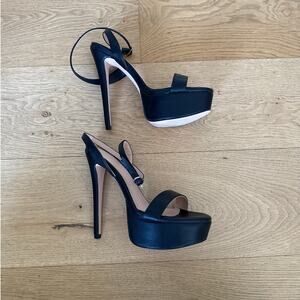 Merumote Sandals Platform Open Toe Strappy Size US7 Black